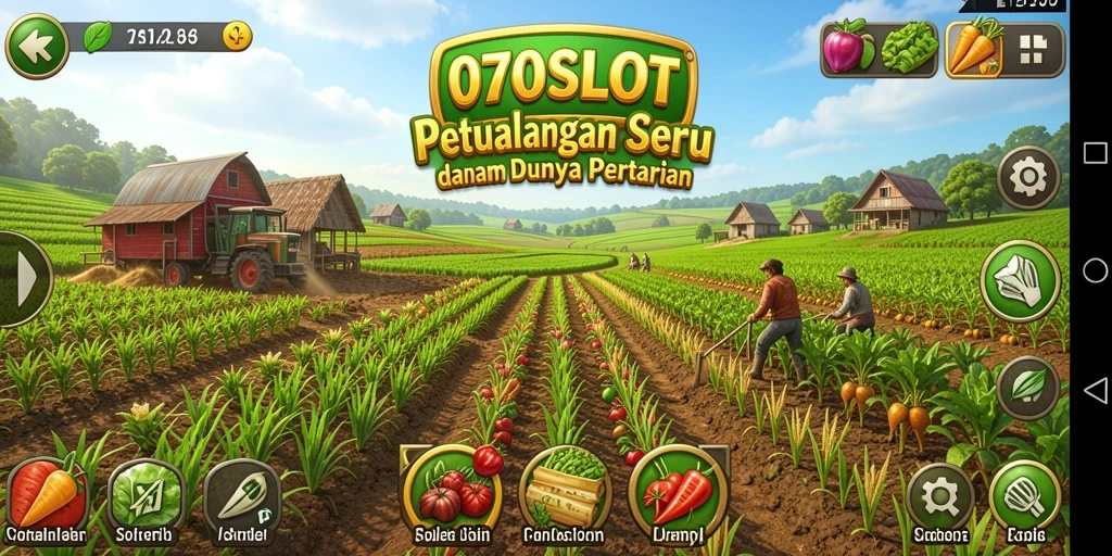 Tampilan menarik dari gameplay 070SLOT yang menggambarkan aktivitas pertanian.