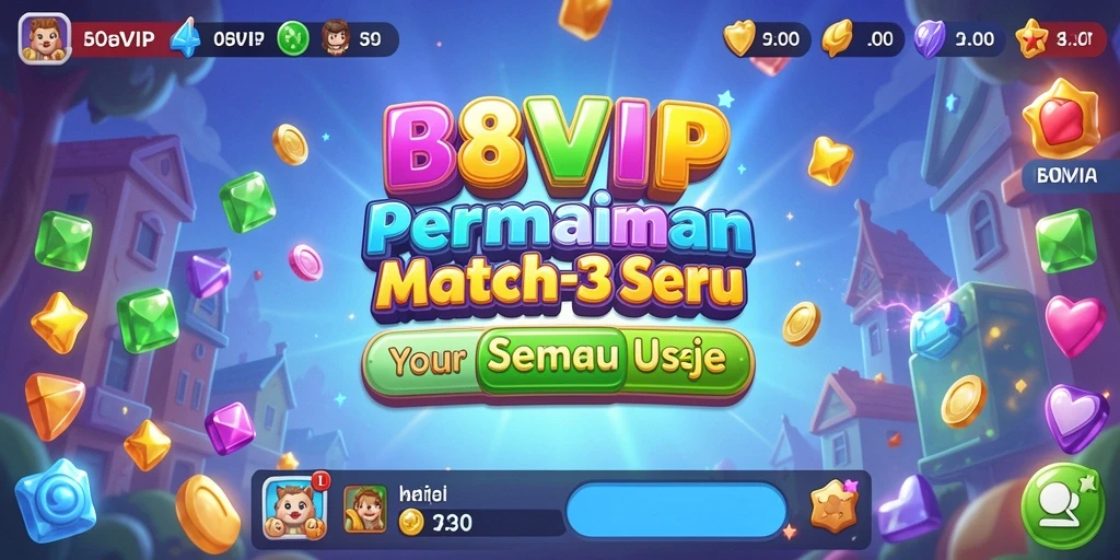 Tangkapan layar B8VIP menampilkan gameplay Match-3 yang menyenangkan.