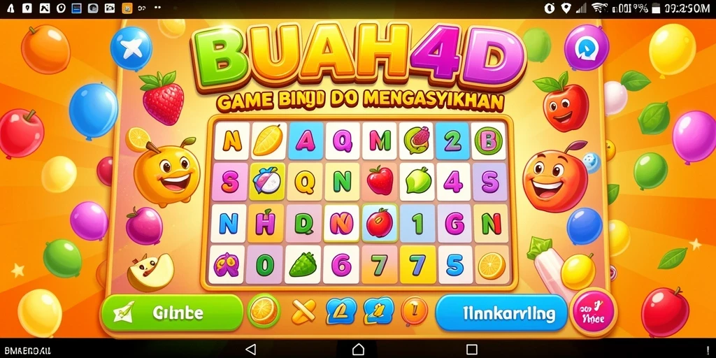 Screenshot gameplay BUAH4D dengan tampilan bingo yang menarik.