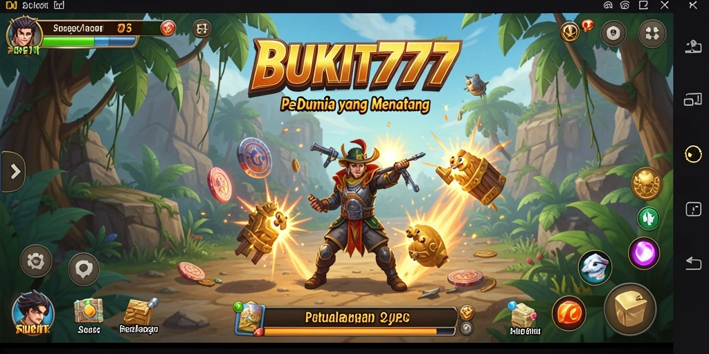 Gambaran gameplay BUKIT777 dalam lingkungan petualangan yang menakjubkan.