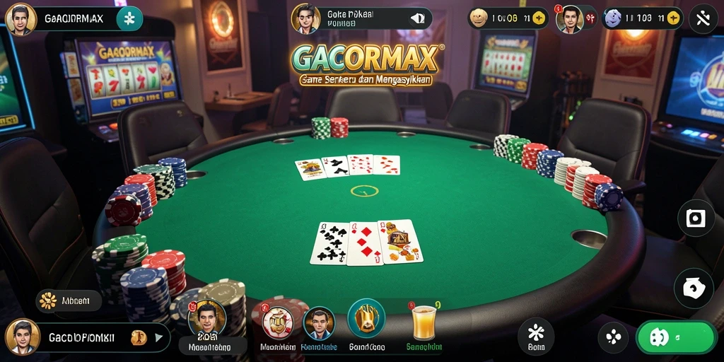 Tampilan gameplay seru GACORMAX menunjukkan aksi poker mendebarkan.
