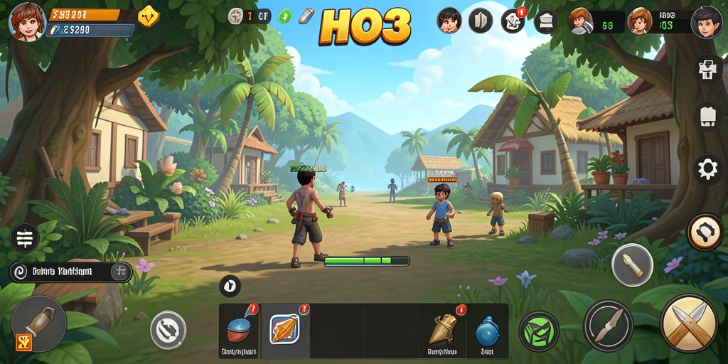 Tampilan gameplay HO3 dengan dunia simulasi yang menarik.