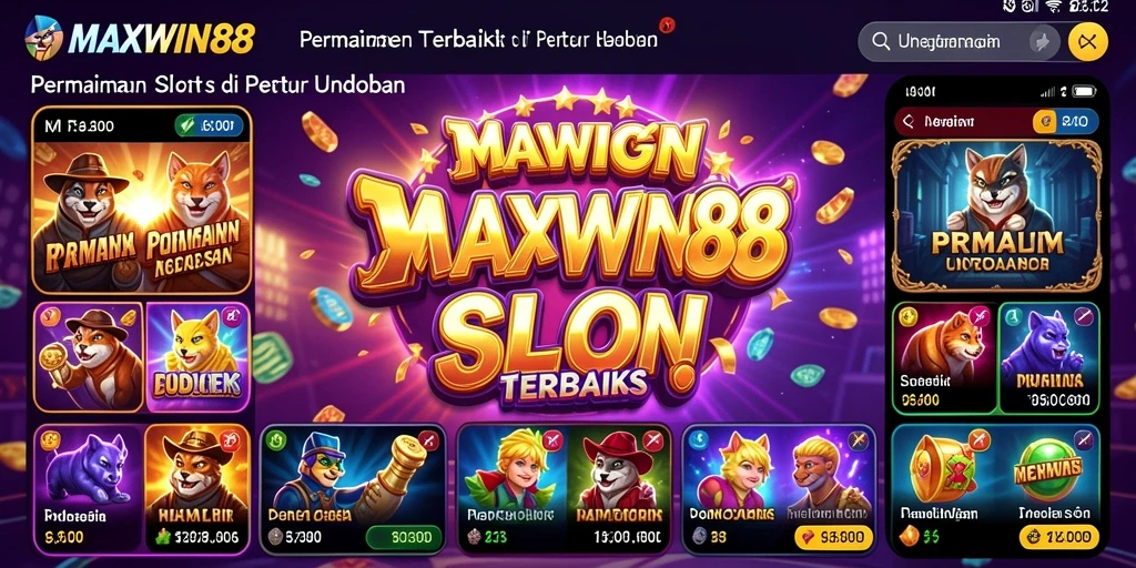 Screenshot gameplay MAXWIN88 yang menampilkan mesin Slot yang beragam dan cerah.