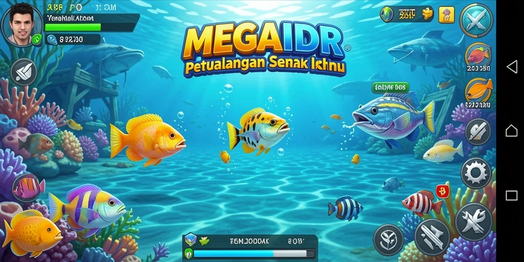 Tampilan gameplay MEGAIDR yang seru dalam Tembak Ikan.