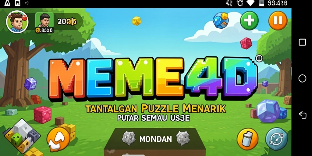 Tangkapan layar gameplay MEME4D yang menampilkan tantangan seru dalam puzzle.