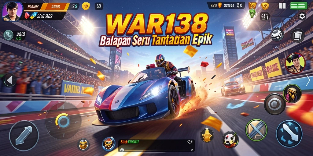Tampilan gameplay balapan yang mendebarkan di WAR138.