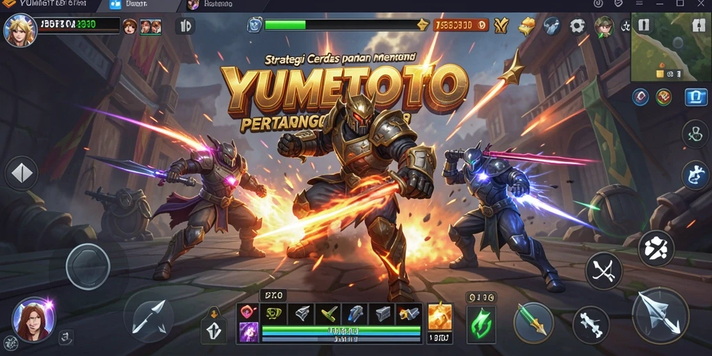 Tangkapan layar gameplay YUMETOTO yang intens dan penuh strategi.